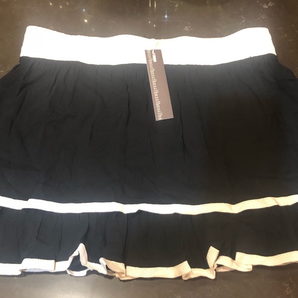 Anthropologie Dresses & Skirts - Hazel ruffle black ivory ruffle mini skirt